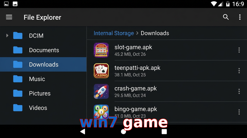 Main screen of Win7 Game gameapk page for PK players
